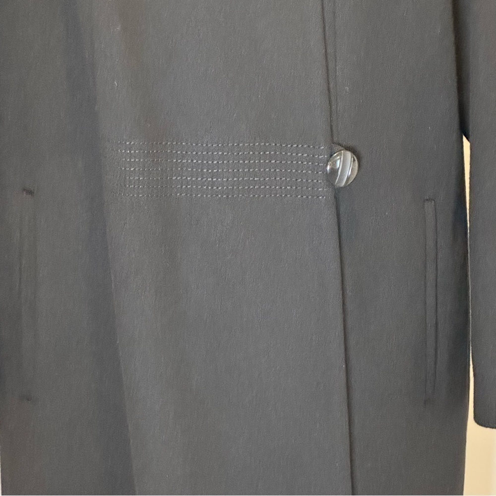 Alorna Black Wool Coat with Fur Collar Midi Lenghth, long - Picture 5 of 16
